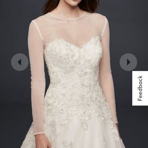 Ivory Long-sleeve tulle Wedding Dress Topper